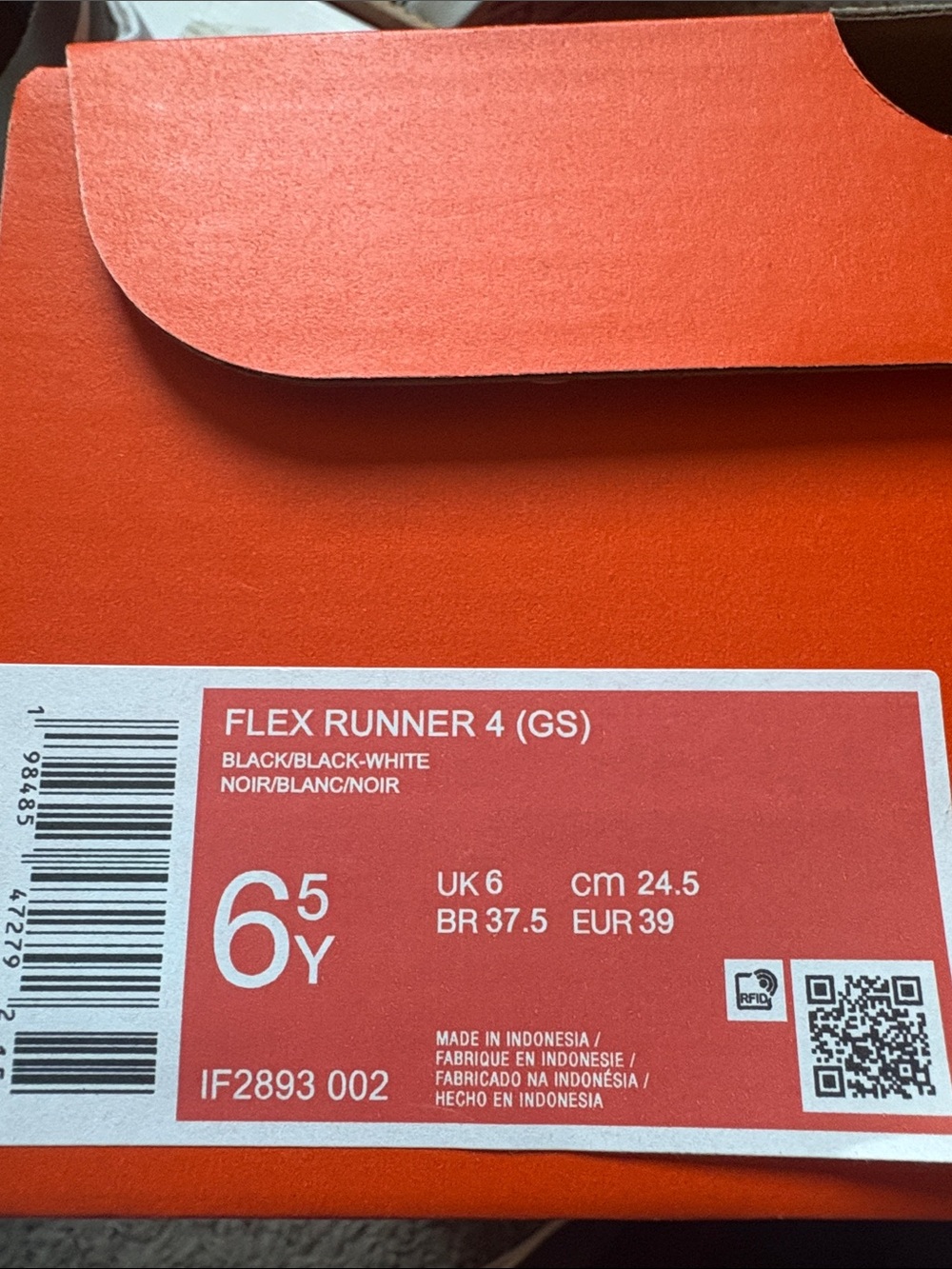 Nike Flex Runner 4 (GS) Black/White Kids Sneakers